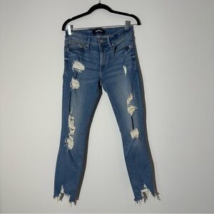 Express ankle legging ripped mid rise jeans size 4R